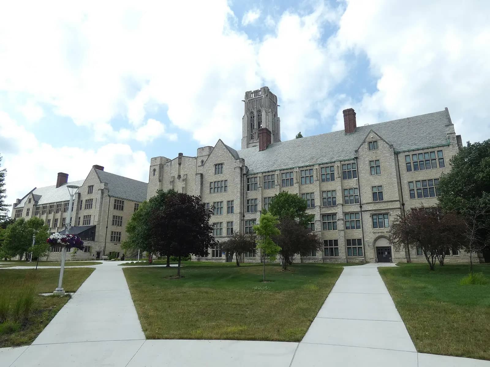 The University of Toledo campus — Photo showing the back of University Hall and the clock tower at the University of Toledo.